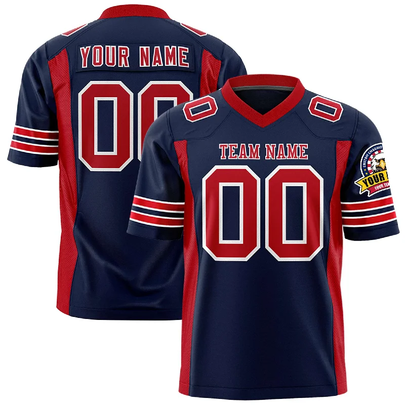 Custom Navy Red Personalized Insert Color Design Authentic Football Jersey Stylish Men's Neon Custom Navy Red Personalized Insert Color Design Authentic Football Jersey Stylish Men's Neon