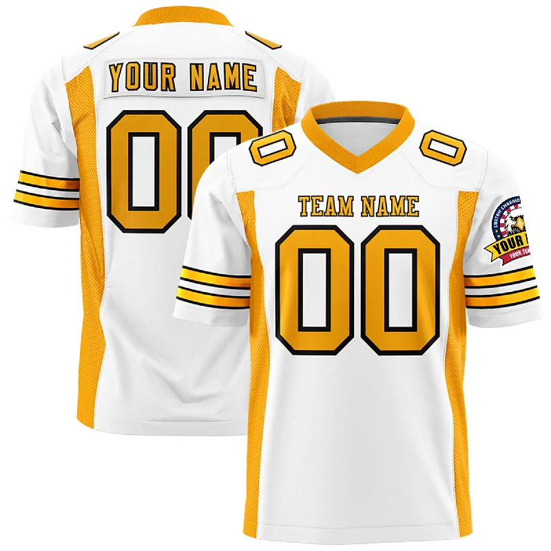 Custom White Yellow Personalized Insert Color Design Authentic Football Jersey Traditional Men's Country Custom White Yellow Personalized Insert Color Design Authentic Football Jersey Traditional Men's Country
