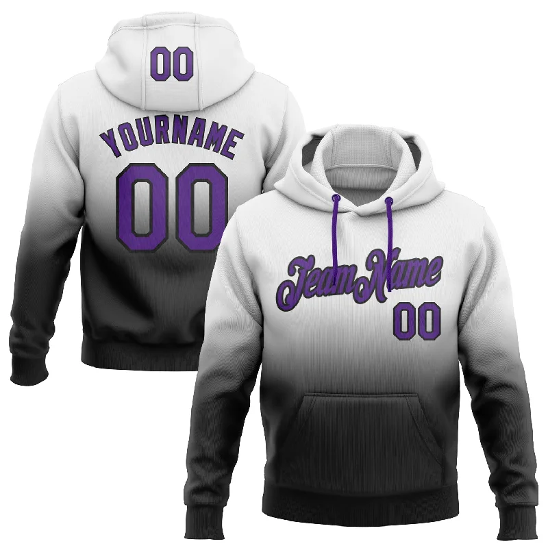 Custom Stitched White Purple-Black Fade Fashion Sports Pullover Sweatshirt Hoodie Relaxed Men's Australian Custom Stitched White Purple-Black Fade Fashion Sports Pullover Sweatshirt Hoodie Relaxed Men's Australian