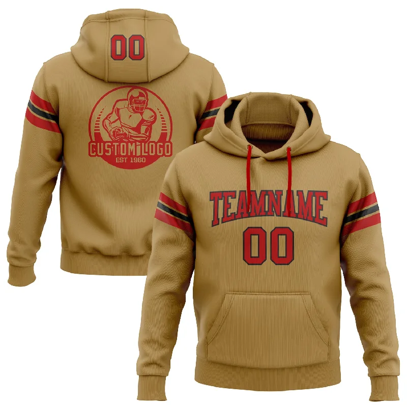 Custom Stitched Old Gold Red-Black Football Pullover Sweatshirt Hoodie Vintage Men's 1970S Disco Custom Stitched Old Gold Red-Black Football Pullover Sweatshirt Hoodie Vintage Men's 1970S Disco