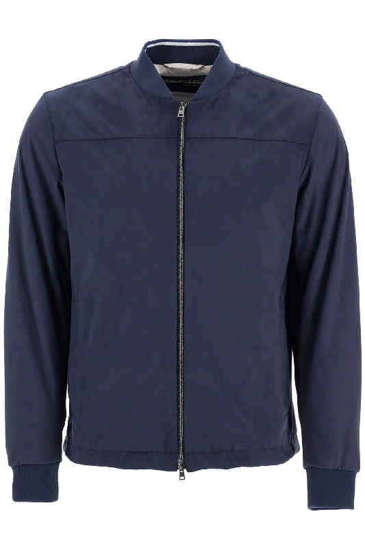 Herno Laminar Men's  blue Waterproof Gilet In Polyamide With High Collar Laid