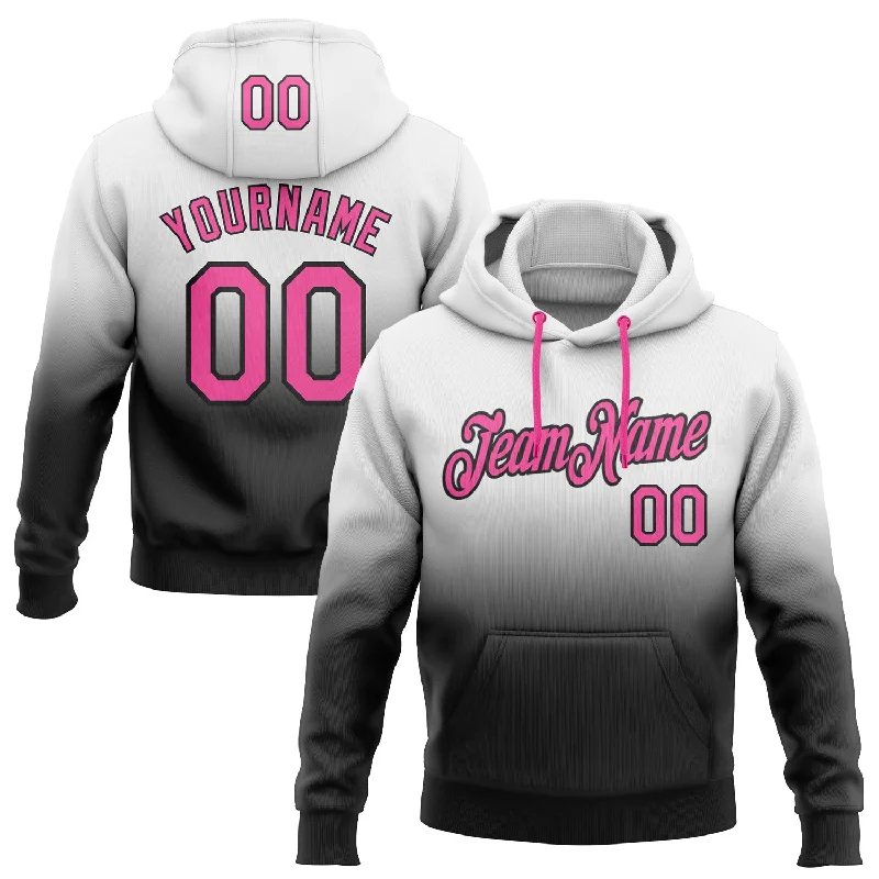 Custom Stitched White Pink-Black Fade Fashion Sports Pullover Sweatshirt Hoodie Youthful Men's Pop Custom Stitched White Pink-Black Fade Fashion Sports Pullover Sweatshirt Hoodie Youthful Men's Pop