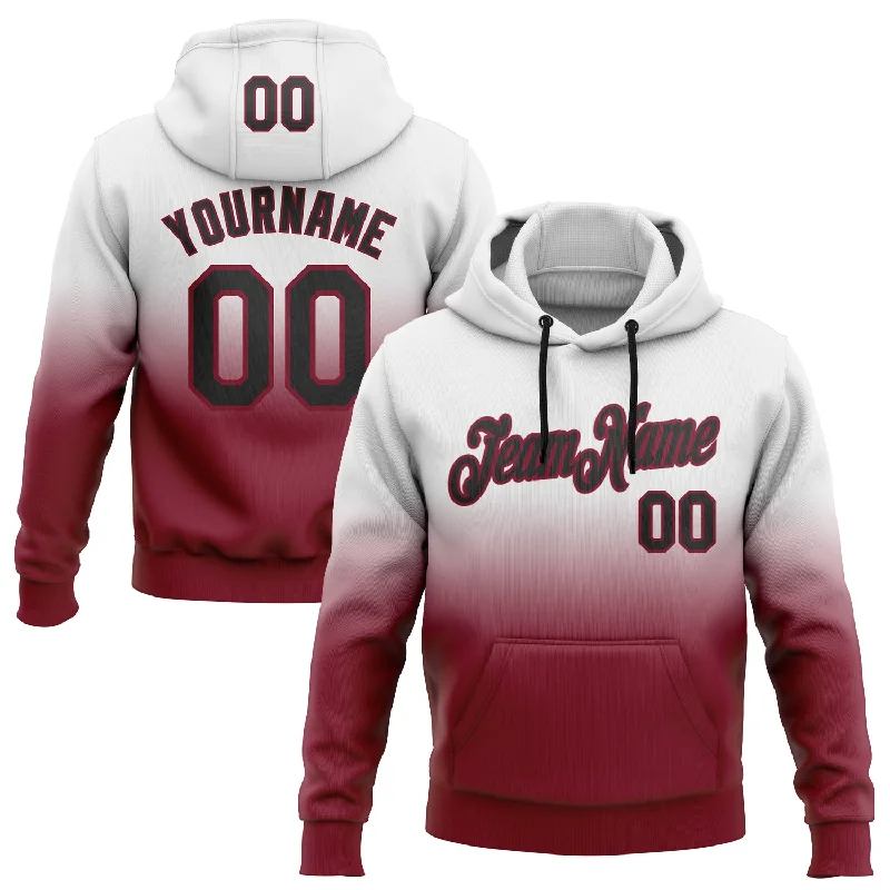 Custom Stitched White Black-Crimson Fade Fashion Sports Pullover Sweatshirt Hoodie Tough Men's Military Custom Stitched White Black-Crimson Fade Fashion Sports Pullover Sweatshirt Hoodie Tough Men's Military