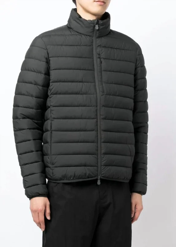 Men's Erion Quilted Zip Up Puffer Coat Jacket In Black Practical Men's Quick