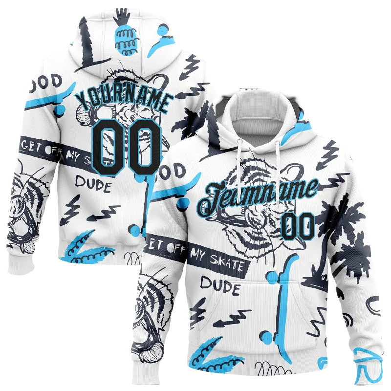 Custom Stitched White Black-Sky Blue 3D Pattern Design Tiger And Hawaii Palm Tree Sports Pullover Sweatshirt Hoodie Modern Men's Custom Stitched White Black-Sky Blue 3D Pattern Design Tiger And Hawaii Palm Tree Sports Pullover Sweatshirt Hoodie Modern Men's