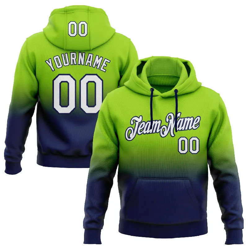 Custom Stitched Neon Green White-Navy Fade Fashion Sports Pullover Sweatshirt Hoodie Casual Men's Short Custom Stitched Neon Green White-Navy Fade Fashion Sports Pullover Sweatshirt Hoodie Casual Men's Short