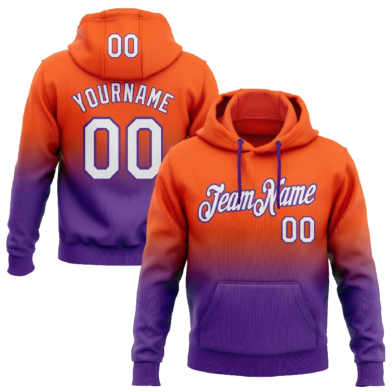Custom Stitched Orange White-Purple Fade Fashion Sports Pullover Sweatshirt Hoodie Unique Men's Patch Custom Stitched Orange White-Purple Fade Fashion Sports Pullover Sweatshirt Hoodie Unique Men's Patch