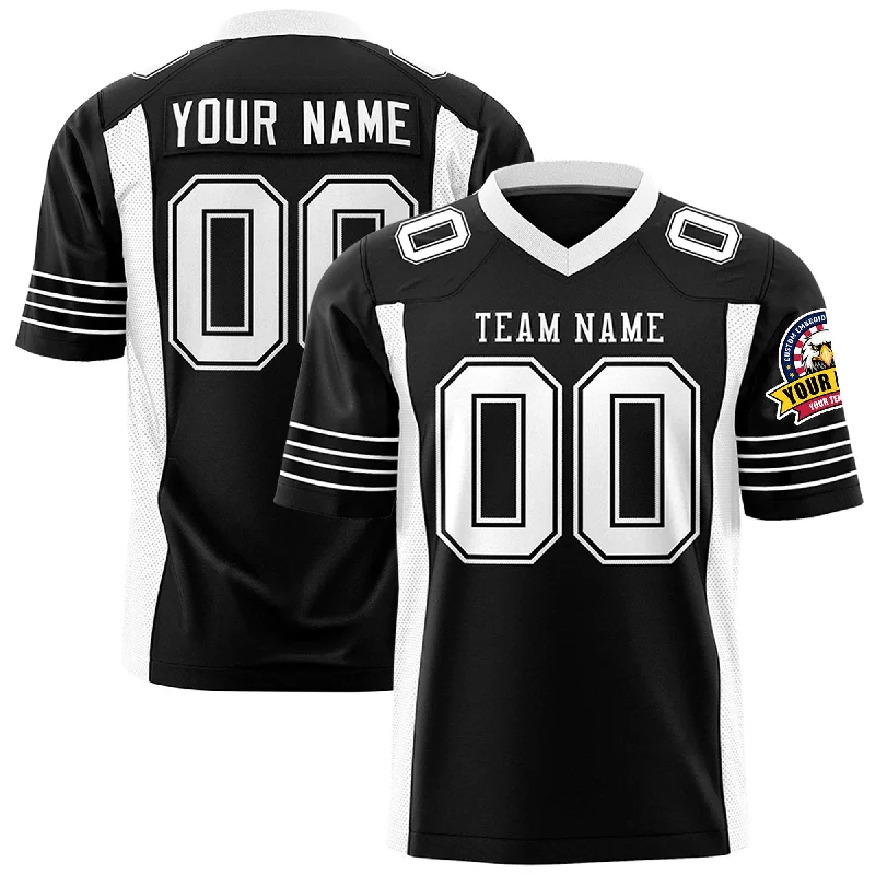 Custom Black White Personalized Insert Color Design Authentic Football Jersey Artistic Men's Avant Custom Black White Personalized Insert Color Design Authentic Football Jersey Artistic Men's Avant
