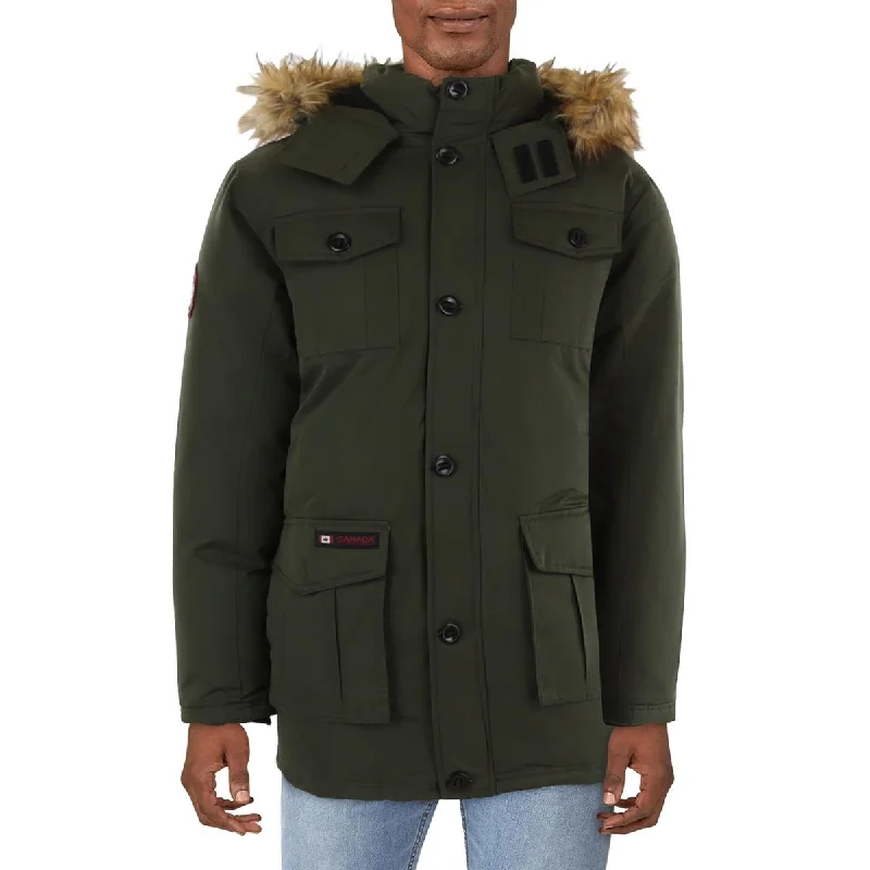 Mens Short Cold Weather Parka Coat Elegant Men's Formal 