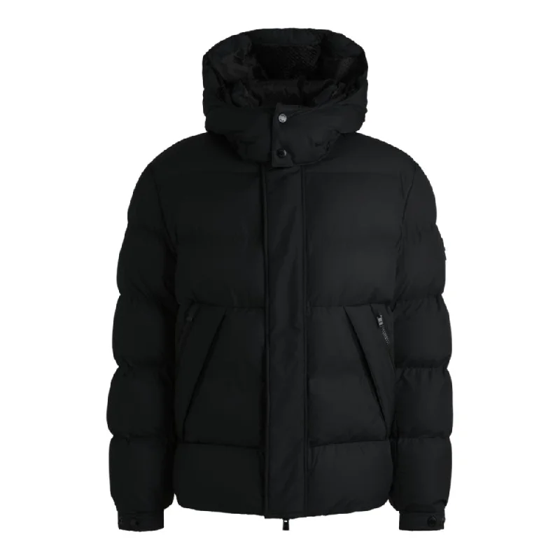 Water-repellent puffer jacket with detachable hood Cozy Men's Sherpa