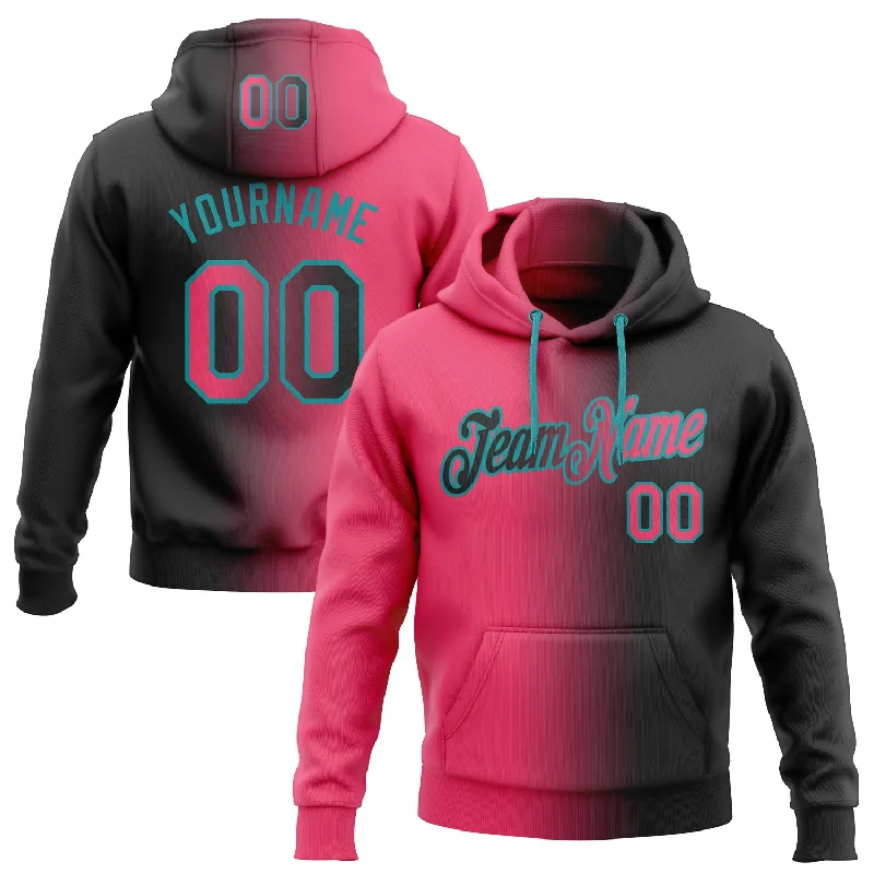 Custom Stitched Black Neon Pink-Teal Gradient Fashion Sports Pullover Sweatshirt Hoodie Vintage Men's 1970S Disco Custom Stitched Black Neon Pink-Teal Gradient Fashion Sports Pullover Sweatshirt Hoodie Vintage Men's 1970S Disco