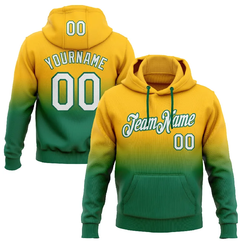 Custom Stitched Gold White-Kelly Green Fade Fashion Sports Pullover Sweatshirt Hoodie Dynamic Men's High Custom Stitched Gold White-Kelly Green Fade Fashion Sports Pullover Sweatshirt Hoodie Dynamic Men's High