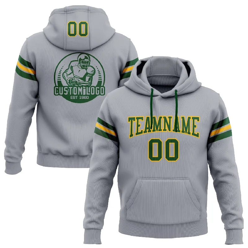Custom Stitched Gray Green-Gold Football Pullover Sweatshirt Hoodie Stylish Men's Tropical Custom Stitched Gray Green-Gold Football Pullover Sweatshirt Hoodie Stylish Men's Tropical