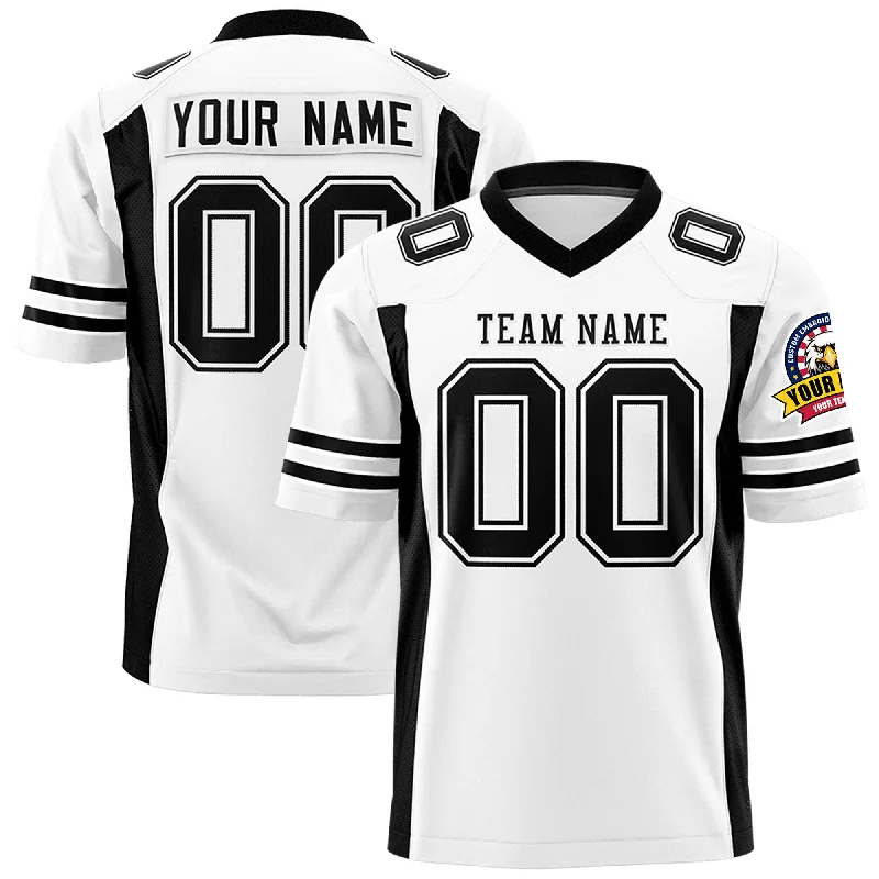 Custom White Black Personalized Insert Color Design Authentic Football Jersey Monochromatic All Custom White Black Personalized Insert Color Design Authentic Football Jersey Monochromatic All
