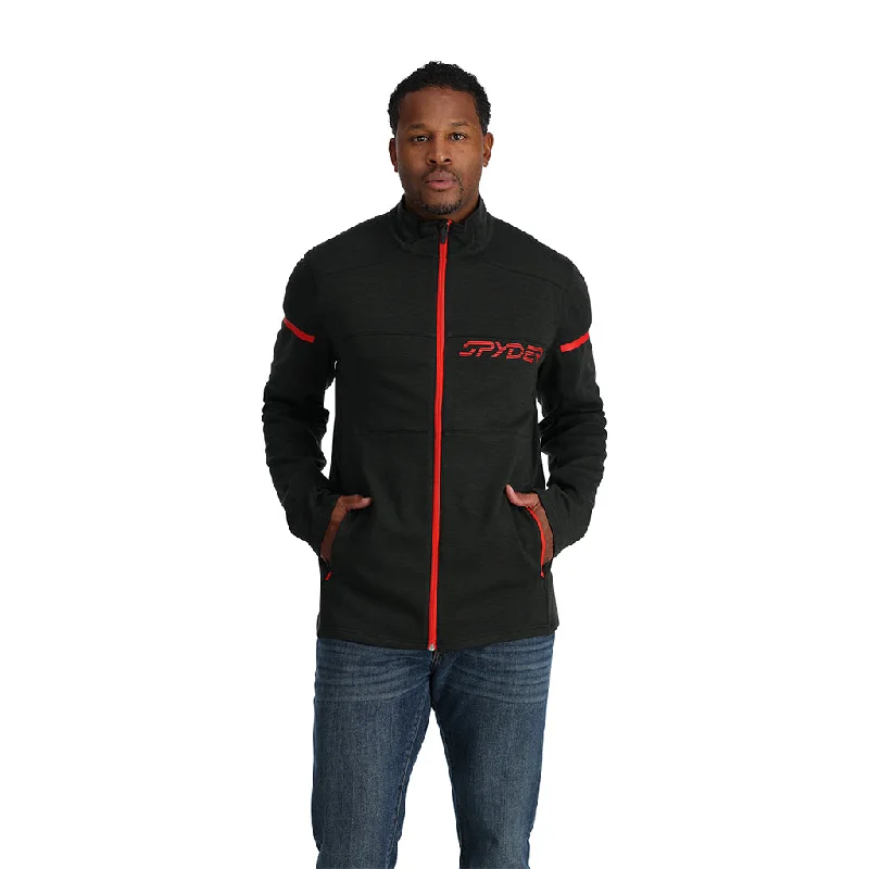 Mens Speed Fleece Full Zip - Black Sporty Men's Athleisure 