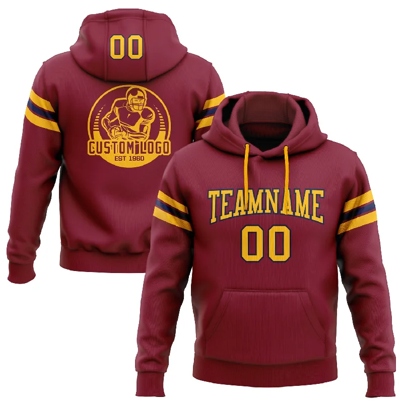 Custom Stitched Crimson Gold-Navy Football Pullover Sweatshirt Hoodie Sporty Men's Athleisure Custom Stitched Crimson Gold-Navy Football Pullover Sweatshirt Hoodie Sporty Men's Athleisure