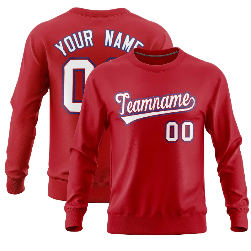 Custom Red Classic Style Personalized Uniform Pullover Hoodie Cozy Men's Sherpa