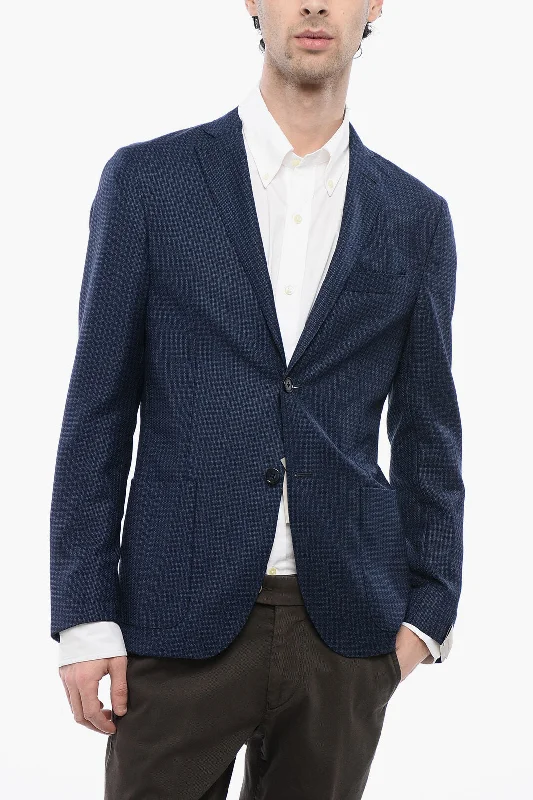 Corneliani 17,25 Microns Houndstooth Wool Gate Blazer Refined Men's Hand