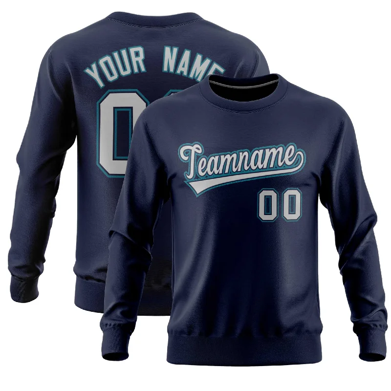 Custom Navy Classic Style Personalized Uniform Pullover Hoodie Relaxed Men's Beach