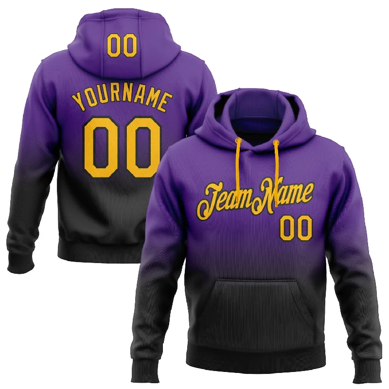 Custom Stitched Purple Gold-Black Fade Fashion Sports Pullover Sweatshirt Hoodie Luxurious Men's High Custom Stitched Purple Gold-Black Fade Fashion Sports Pullover Sweatshirt Hoodie Luxurious Men's High