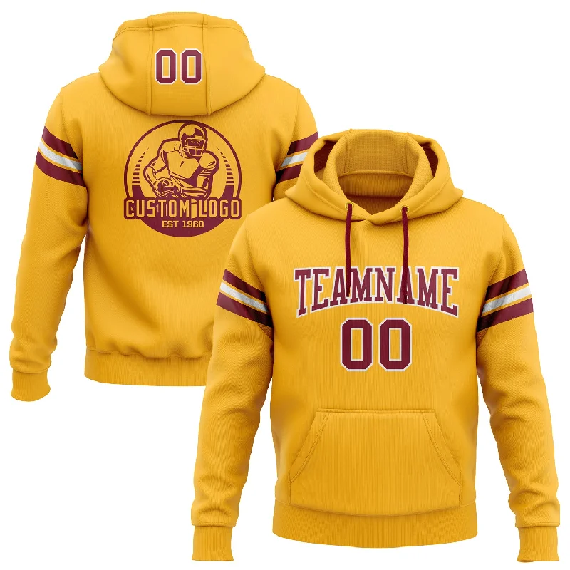 Custom Stitched Gold Crimson-White Football Pullover Sweatshirt Hoodie Vintage Men's 1970S Disco Custom Stitched Gold Crimson-White Football Pullover Sweatshirt Hoodie Vintage Men's 1970S Disco