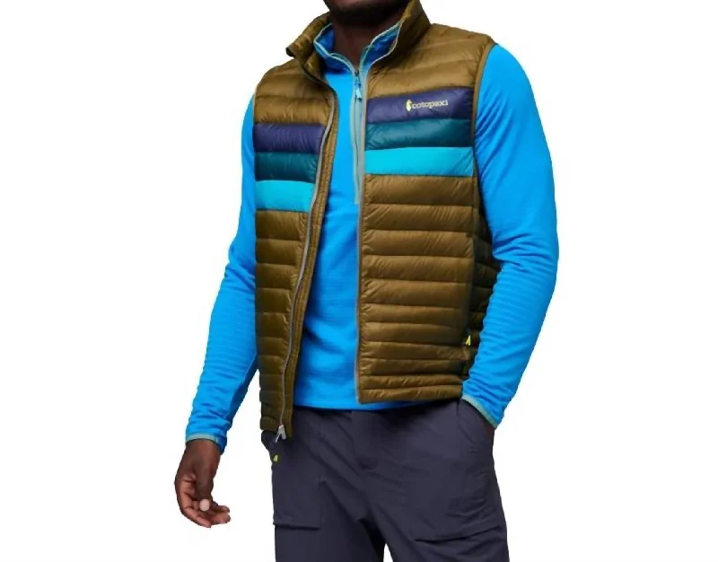 Fuego Down Vest In Oak Stripes Cool Men's Skate