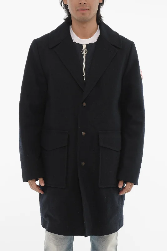 Woolrich Wool Coat With Athletic Men's Compression