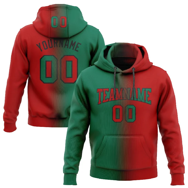 Custom Stitched Red Kelly Green-Black Gradient Fashion Sports Pullover Sweatshirt Hoodie Dynamic Men's Glow Custom Stitched Red Kelly Green-Black Gradient Fashion Sports Pullover Sweatshirt Hoodie Dynamic Men's Glow
