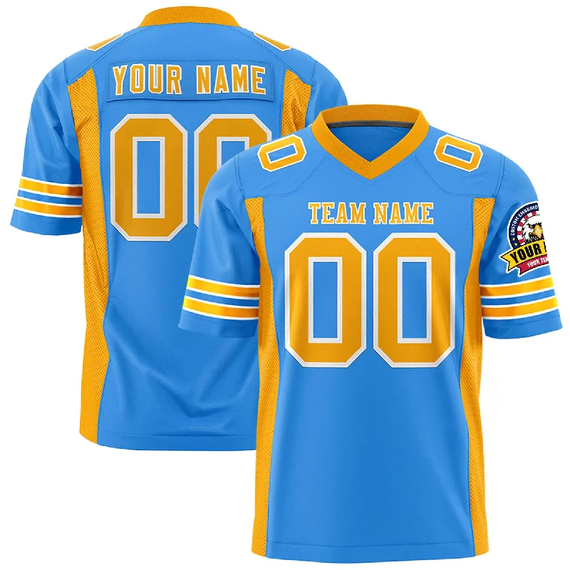 Custom Powder Blue Yellow Personalized Insert Color Design Authentic Football Jersey Trendy Men's Oversized Custom Powder Blue Yellow Personalized Insert Color Design Authentic Football Jersey Trendy Men's Oversized