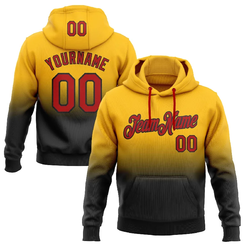 Custom Stitched Gold Red-Black Fade Fashion Sports Pullover Sweatshirt Hoodie Sporty Men's Athleisure Custom Stitched Gold Red-Black Fade Fashion Sports Pullover Sweatshirt Hoodie Sporty Men's Athleisure