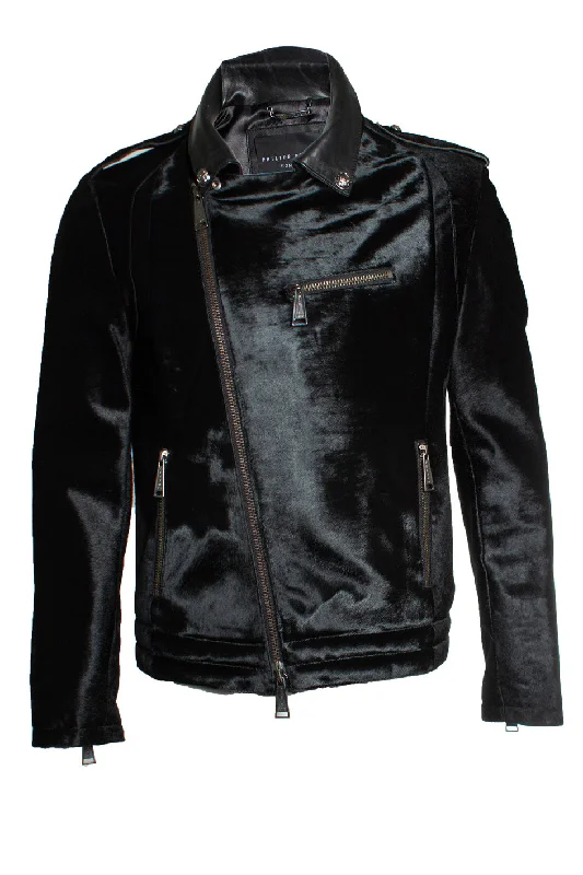 Ponyskin zipper jacket Laid