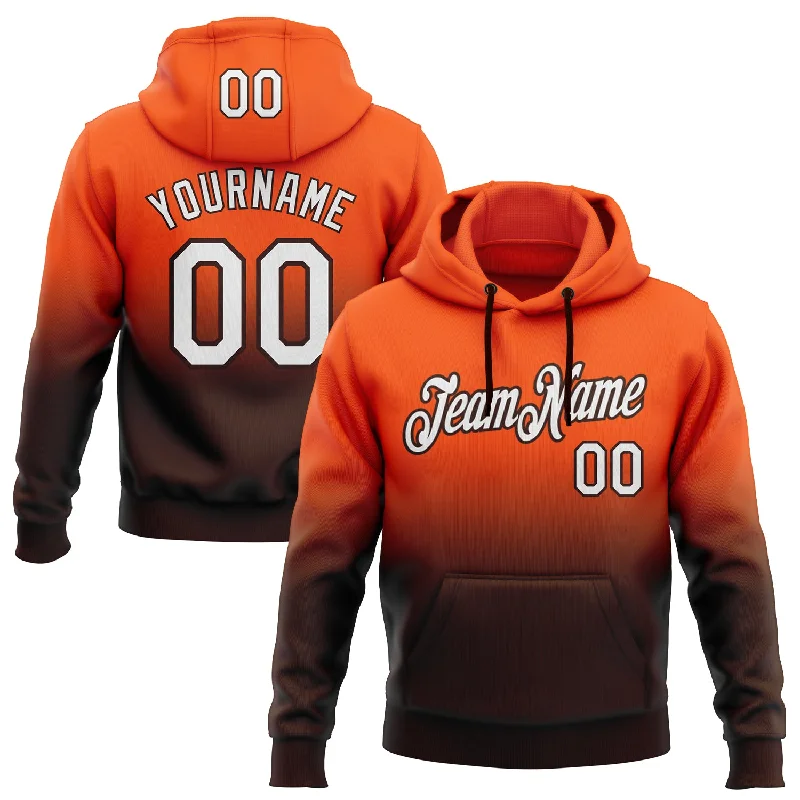 Custom Stitched Orange White-Brown Fade Fashion Sports Pullover Sweatshirt Hoodie Athletic Men's High Custom Stitched Orange White-Brown Fade Fashion Sports Pullover Sweatshirt Hoodie Athletic Men's High