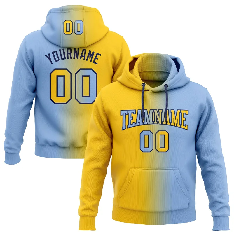 Custom Stitched Light Blue Yellow-Navy Gradient Fashion Sports Pullover Sweatshirt Hoodie Hip Men's Retro Custom Stitched Light Blue Yellow-Navy Gradient Fashion Sports Pullover Sweatshirt Hoodie Hip Men's Retro