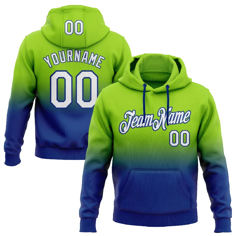 Custom Stitched Neon Green White-Royal Fade Fashion Sports Pullover Sweatshirt Hoodie Relaxed Men's Beach Custom Stitched Neon Green White-Royal Fade Fashion Sports Pullover Sweatshirt Hoodie Relaxed Men's Beach