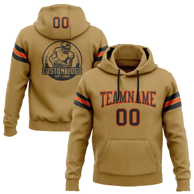 Custom Stitched Old Gold Black-Orange Football Pullover Sweatshirt Hoodie Cozy Men's Sherpa Custom Stitched Old Gold Black-Orange Football Pullover Sweatshirt Hoodie Cozy Men's Sherpa