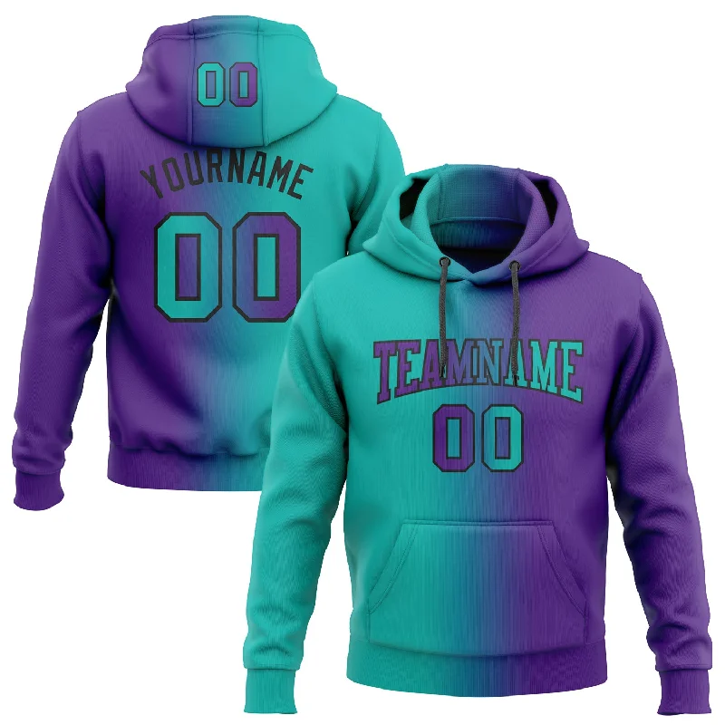 Custom Stitched Purple Aqua-Black Gradient Fashion Sports Pullover Sweatshirt Hoodie Dapper Men's Bow Custom Stitched Purple Aqua-Black Gradient Fashion Sports Pullover Sweatshirt Hoodie Dapper Men's Bow