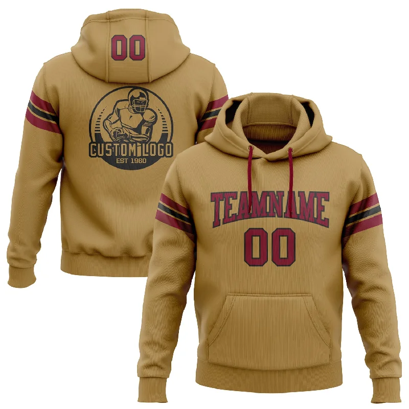 Custom Stitched Old Gold Crimson-Black Football Pullover Sweatshirt Hoodie Polished Men's Satin Custom Stitched Old Gold Crimson-Black Football Pullover Sweatshirt Hoodie Polished Men's Satin