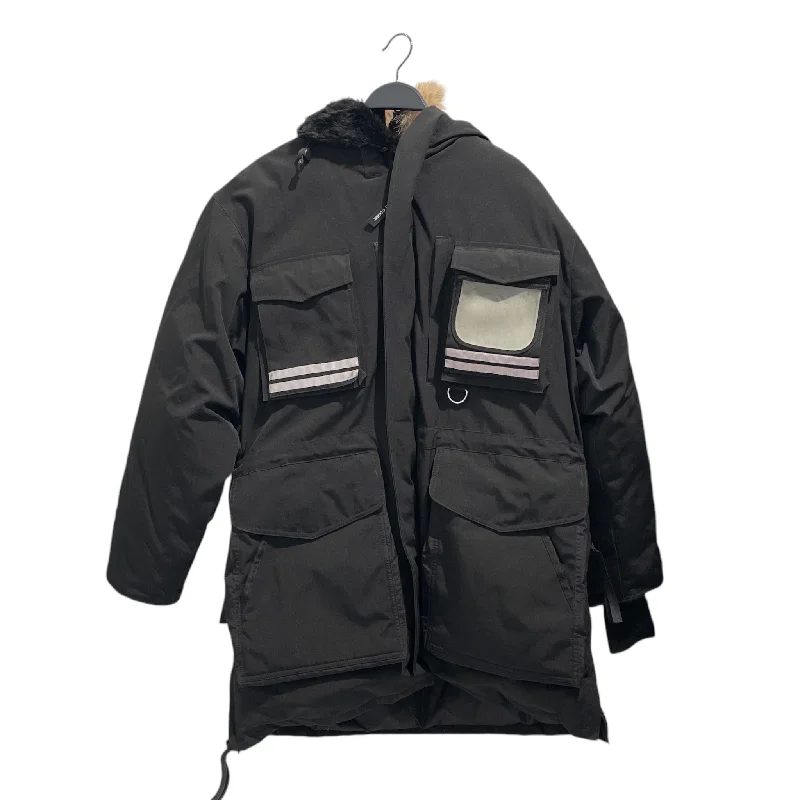 CANADA GOOSE/Coat/S/Polyester/BLK/3M DETAILS / FUR HOOD Casual Men's Short