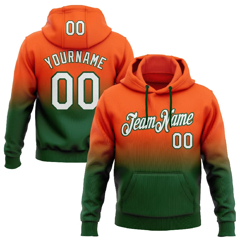 Custom Stitched Orange White-Green Fade Fashion Sports Pullover Sweatshirt Hoodie Sporty Men's Tennis Custom Stitched Orange White-Green Fade Fashion Sports Pullover Sweatshirt Hoodie Sporty Men's Tennis