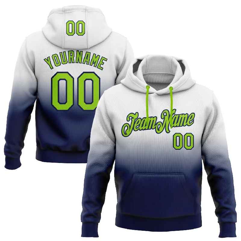 Custom Stitched White Neon Green-Navy Fade Fashion Sports Pullover Sweatshirt Hoodie Elegant Men's Formal Custom Stitched White Neon Green-Navy Fade Fashion Sports Pullover Sweatshirt Hoodie Elegant Men's Formal