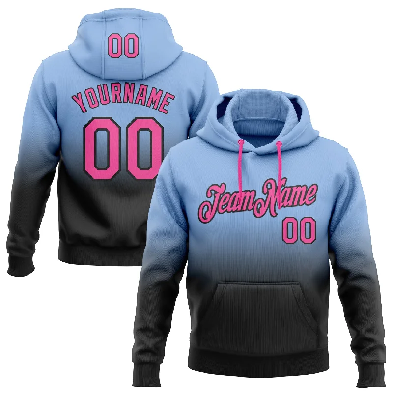 Custom Stitched Light Blue Pink-Black Fade Fashion Sports Pullover Sweatshirt Hoodie Casual Men's Japanese Custom Stitched Light Blue Pink-Black Fade Fashion Sports Pullover Sweatshirt Hoodie Casual Men's Japanese