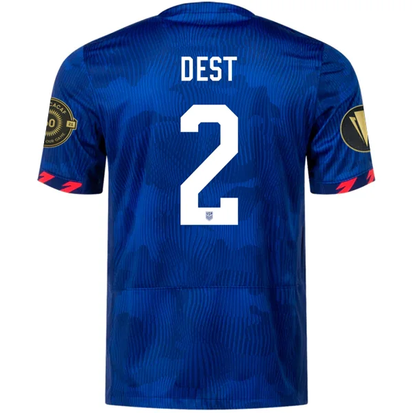 Nike Mens United States Sergino Dest Away Jersey w/ Gold Cup Patches 23/24 (Hyper Royal/Loyal Blue) Trendy Men's Bucket Nike Mens United States Sergino Dest Away Jersey w/ Gold Cup Patches 23/24 (Hyper Royal/Loyal Blue) Trendy Men's Bucket