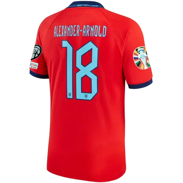 Nike England Trent Alexander-Arnold Away Jersey 22/23 w/ Euro Qualifier Patches (Challenge Red/Blue Void) Youthful Men's Pop Nike England Trent Alexander-Arnold Away Jersey 22/23 w/ Euro Qualifier Patches (Challenge Red/Blue Void) Youthful Men's Pop