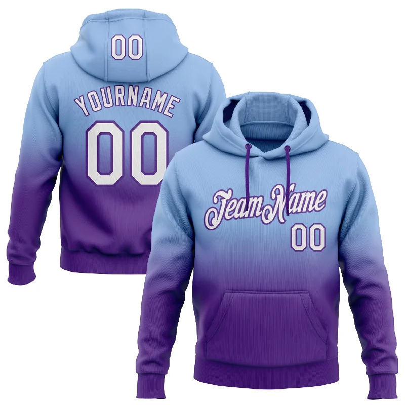 Custom Stitched Light Blue White-Purple Fade Fashion Sports Pullover Sweatshirt Hoodie Elegant Men's Cashmere Custom Stitched Light Blue White-Purple Fade Fashion Sports Pullover Sweatshirt Hoodie Elegant Men's Cashmere