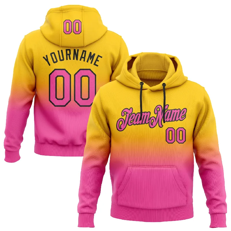 Custom Stitched Yellow Pink-Black Fade Fashion Sports Pullover Sweatshirt Hoodie Trendy Men's Oversized Custom Stitched Yellow Pink-Black Fade Fashion Sports Pullover Sweatshirt Hoodie Trendy Men's Oversized