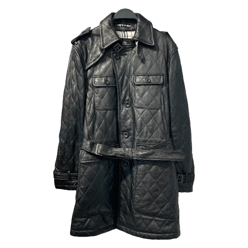 BURBERRY BLACK LABEL/Coat/M/BLK/Sheepskin/Plain Refined Men's European