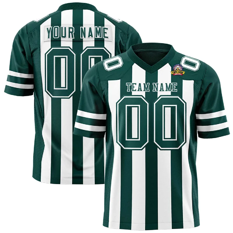 Custom Midnight Green White Personalized Thick Stripe Design Authentic Football Jersey Refined Men's Classic Custom Midnight Green White Personalized Thick Stripe Design Authentic Football Jersey Refined Men's Classic