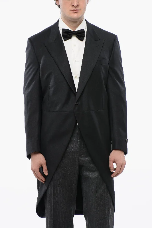 Corneliani Virgin Wool Peak Lapel Mantua Ceremony Groom Blazer Tough Men's Tactical Corneliani Virgin Wool Peak Lapel Mantua Ceremony Groom Blazer Tough Men's Tactical