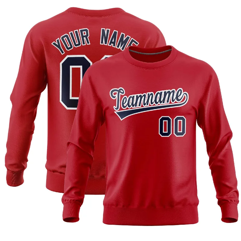 Custom Red Classic Style Personalized Uniform Pullover Hoodie Preppy Men's College