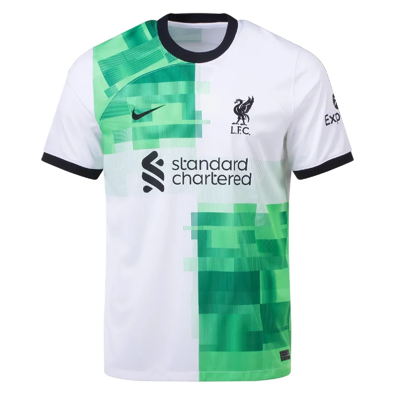 Nike Liverpool Away Jersey 23/24 (White/Green Spark) Cclassic Men's Tweed